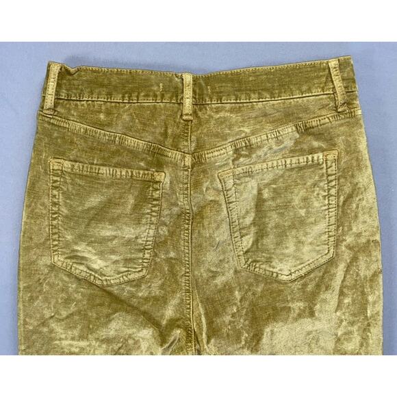 Free People OB559464 Cyndi Velvet, Felt, Velour Jeans. Gold, Women's 29. EUC! - Picture 5 of 5